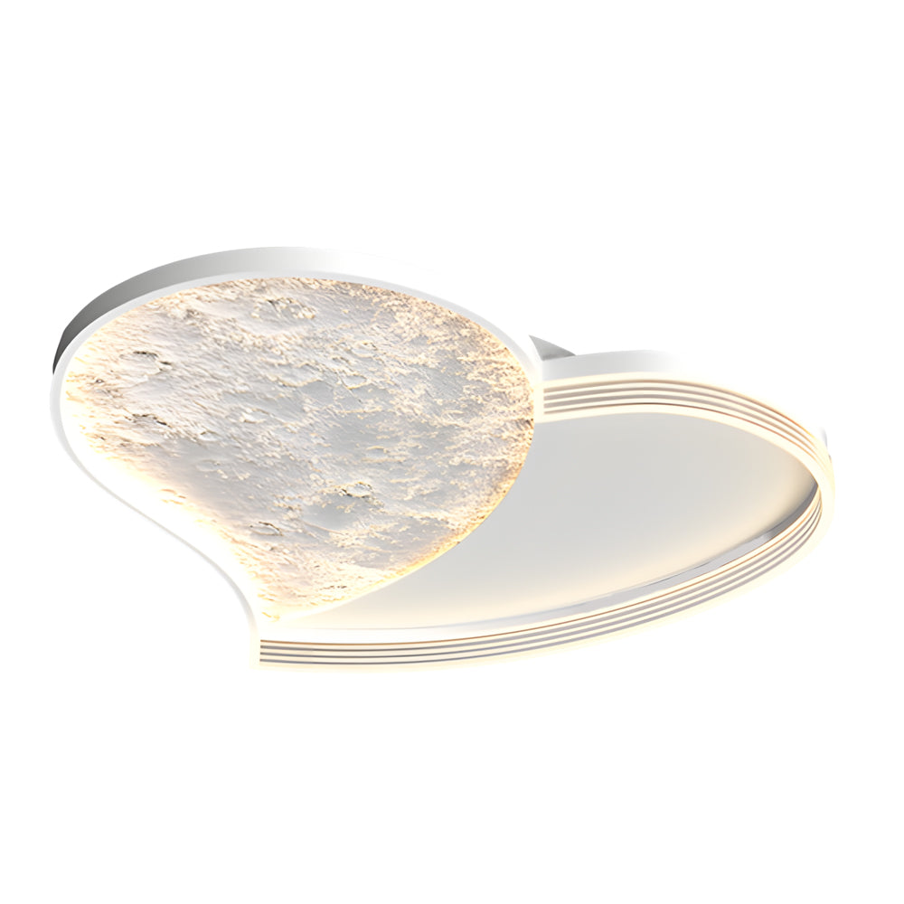 Modern Moon Texture LED Ceiling Light 3 Step Dimming Geometric Flush Mount Lamp