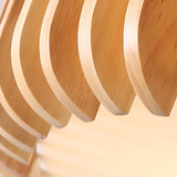 Modern Round Wooden LED Ceiling Light for Bedroom with 3 Step Color Dimming