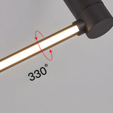Rotatable Modern Black LED Linear Ceiling Light Fixture for Hallway and Living Room