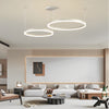 Modern White Circular Rings LED Chandelier with 3 Step Dimming and Adjustable Lighting