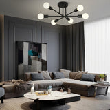 Modern 6 Light Sputnik Semi Flush Mount Ceiling Fixture with Rotatable Iron Arms 22 Inch