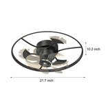 Modern Ginkgo Leaves Decor Flush Mount Ceiling Fan with 3 Color Dimming Light