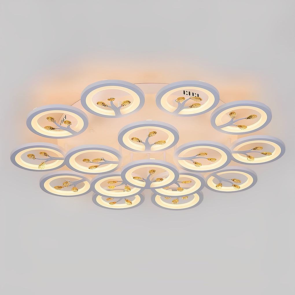 Modern White Flower LED Ceiling Light Dimmable Flush Mount Nordic Bedroom Fixture