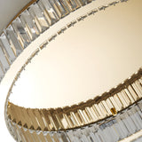 Luxury Round K9 Crystal LED Ceiling Fixture Dimmable Post Modern Flush Mount Gold Lamp