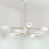 8 Light Modern Black Linear Chandelier with Angled LED Downlights for Kitchen Island and Dining Room