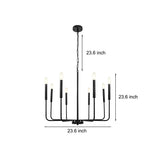 8 Light Modern Industrial Candle Chandelier LED Three Step Dimming Ceiling Fixture for Dining Room