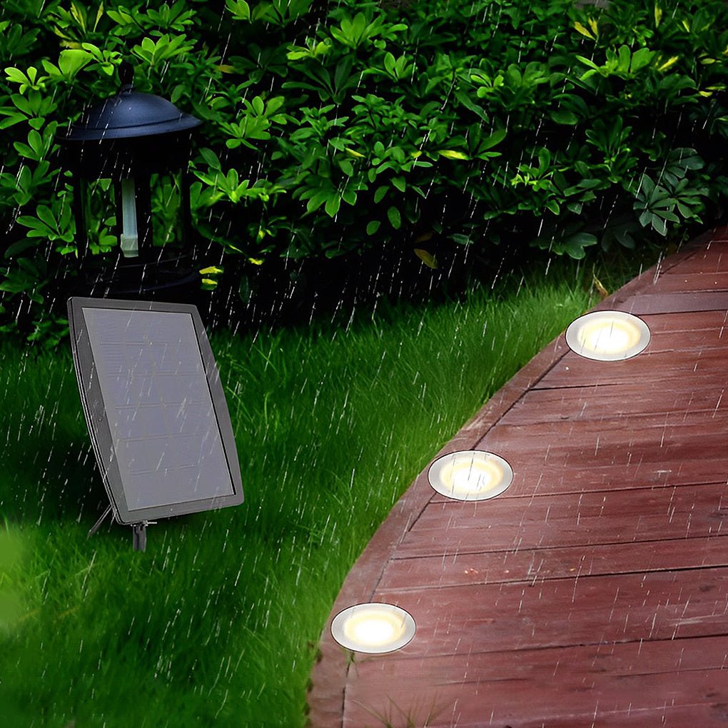 8 Pack Solar Powered LED Outdoor Deck Lights Waterproof Stainless Steel Step Lighting for Stairs