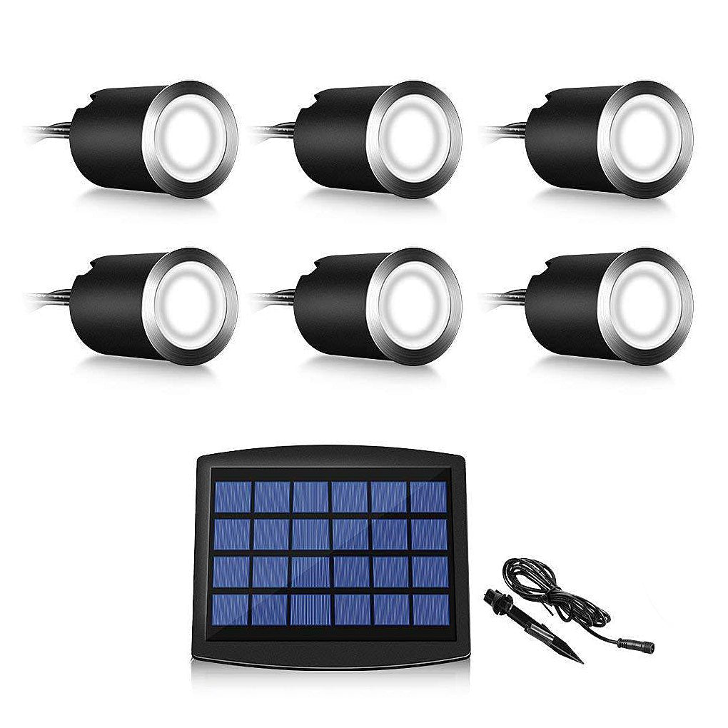 8 Pack Solar Powered LED Outdoor Deck Lights Waterproof Stainless Steel Step Lighting for Stairs