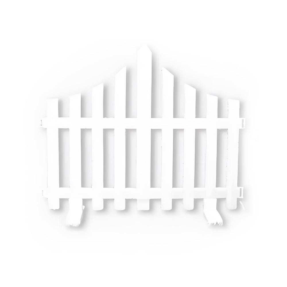 8 Pack Wave Design Solar Powered LED Garden Fence for Outdoor Landscape Decor