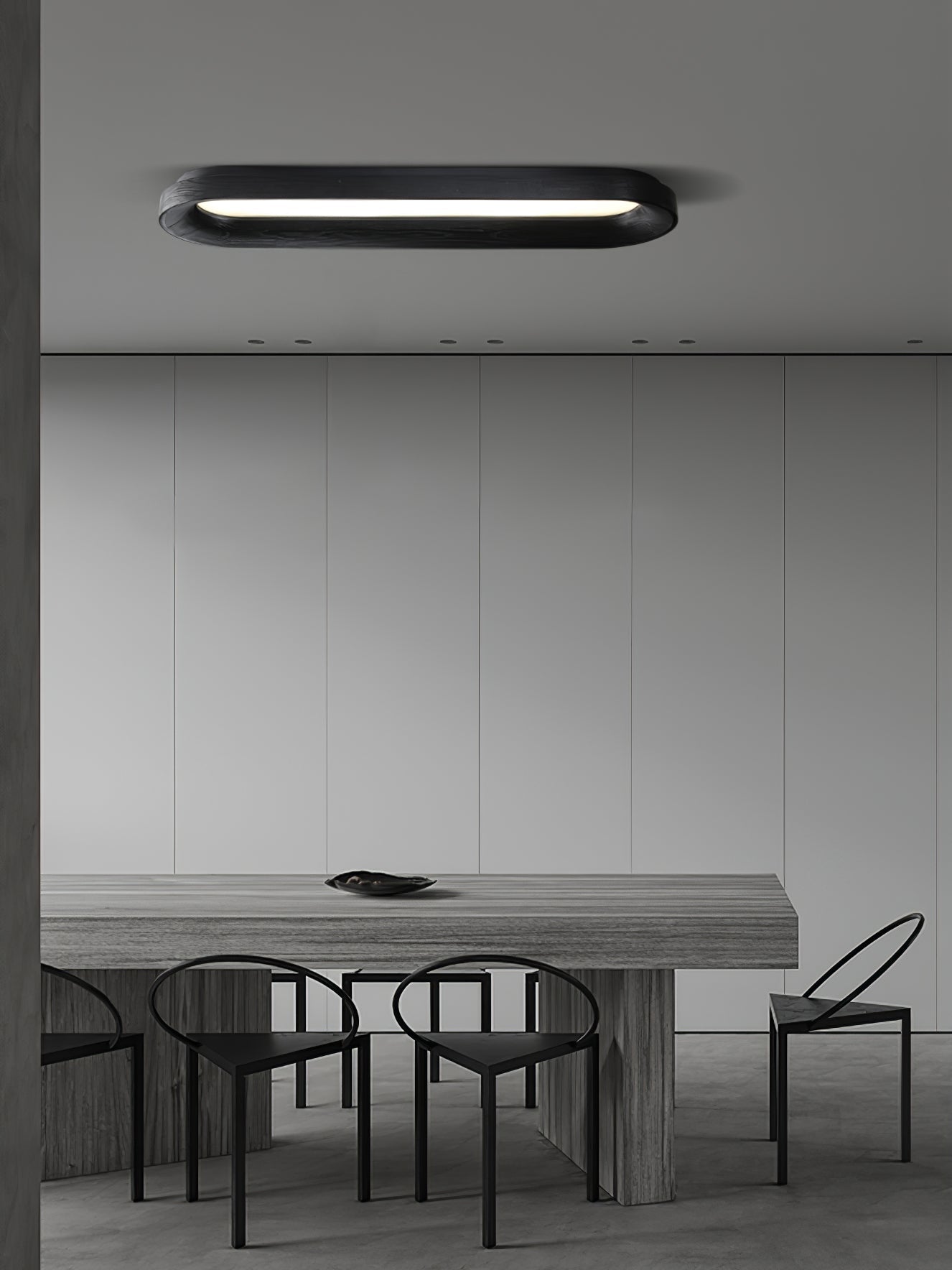 Modern Minimalist Organic Flowing Cloud LED Ceiling Light with Wood Frame and Acrylic Diffuser