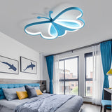 Modern Butterfly Shaped LED Ceiling Light Flush Mount Fixture for Bedroom Kids Room