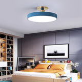 Round LED Semi Flush Mount Ceiling Light for Modern Bedrooms and Living Rooms Nordic Minimalist Fixture