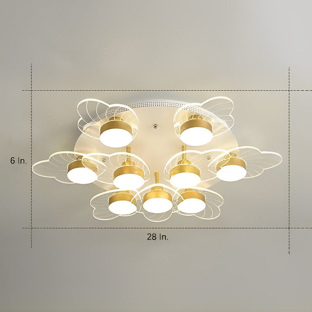 Modern Gold Flower Petal LED Ceiling Light Nordic Flush Mount Fixture for Bedroom and Living Room