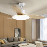 Modern Nordic Wood Ceiling Fan with Dimmable LED Light and Remote 48 Inch Quiet Reversible Motor