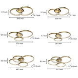 Modern Brushed Gold Circular Multi Ring LED Ceiling Light Fixture with 3 Step Color Dimming