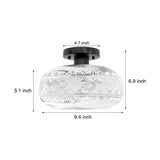 Modern American Style Acrylic Lantern Ceiling Light with Matte Metal Frame and Intricate Pattern Shade