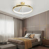 Modern Round Ring LED Ceiling Lamp with Crystal Glass Ball Decor and 3 Step Dimming Control