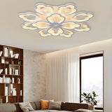 Modern Nordic Flower Shape LED Flush Mount Light with Remote Control Dimming