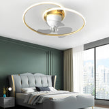 20 Inch Modern LED Ceiling Fan with 360 Degree Rotation Smart Dimmable Light for Bedroom