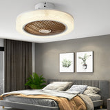 Modern Bladeless Ceiling Fan with Integrated Heater and Dimmable LED Light for Year Round Comfort