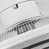 20 Inch Modern Bladeless Ceiling Fan with LED Light Quiet Flush Mount Enclosed Fan for Low Ceilings