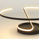 Modern 16 Inch Wire Inspired Round LED Semi Flush Mount Ceiling Light in Black or White