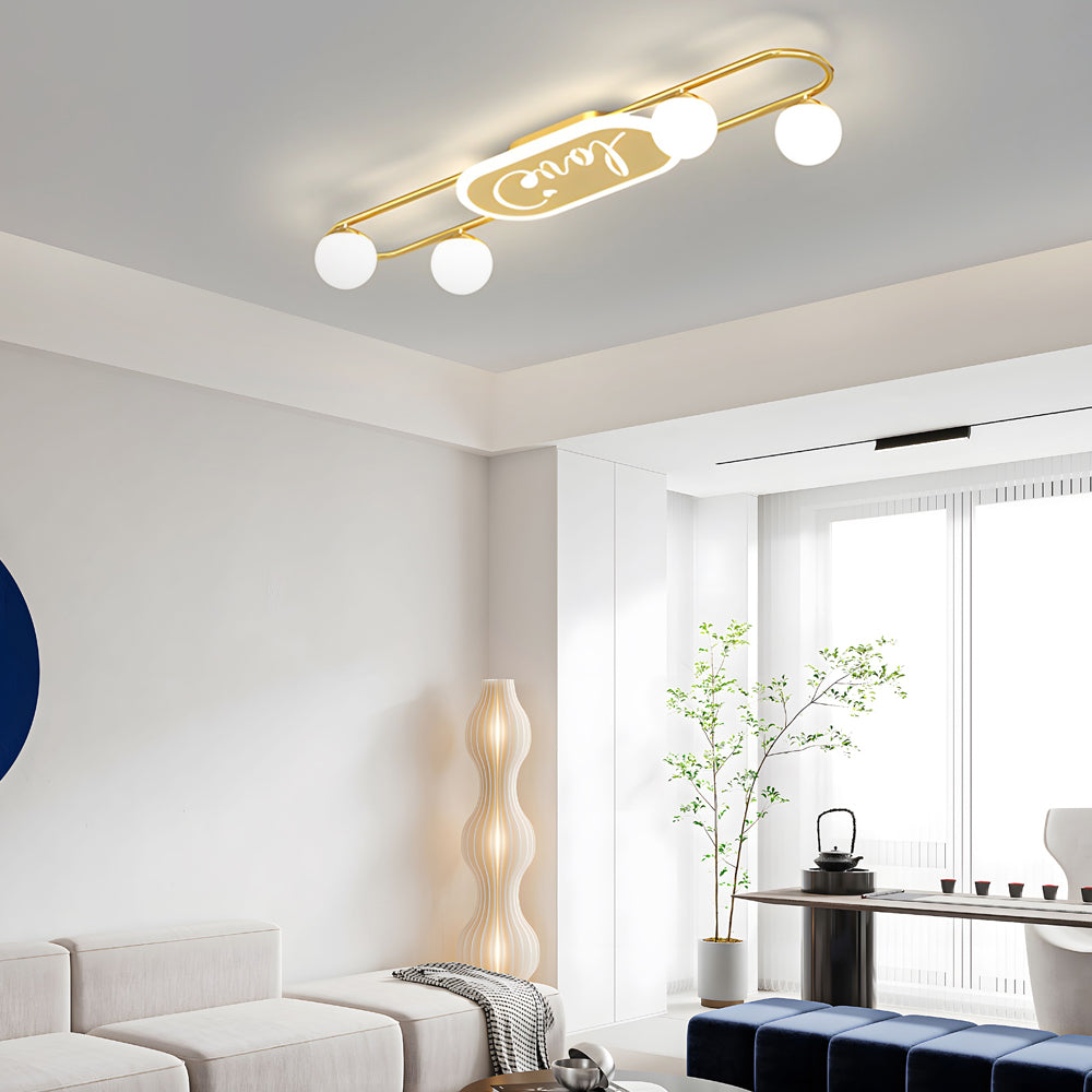 Modern Acrylic Globe Sphere Ceiling Light Fixture with Three Step Dimming for Living Rooms and Bedrooms