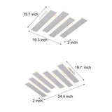Modern White Geometric Linear LED Ceiling Light Dimmable Flush Mount with Remote Control