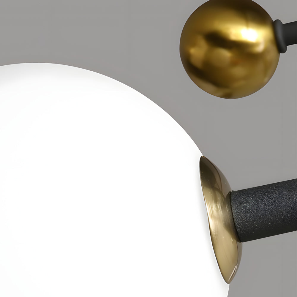 Modern Sputnik Globe Semi Flush Mount Ceiling Light with Milky White Glass Shades