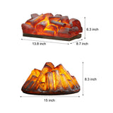 Realistic LED Resin Firewood Charcoal Simulation Flame Lamp for Indoor Decor
