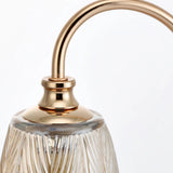 Modern Nordic Floral Glass Table Lamp with Integrated Cup Holder and Dimmable LED Light
