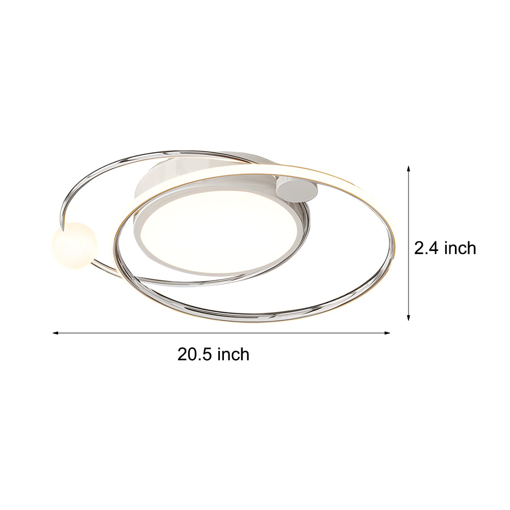 Modern Nordic 20 Inch LED Ceiling Light Dimmable with Remote and 3 Step Dimming Flush Mount