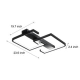 Geometric Square Frame Black LED Flush Mount Ceiling Lamp with Three Step Dimming Control