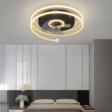 Modern 20 Inch Low Profile Bladeless Ceiling Fan with Dimmable LED Light for Bedroom and Dining Room