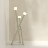 Modern 3 Light Metal Stick Standing Lamp with Glass Shades and Dimmable Switch