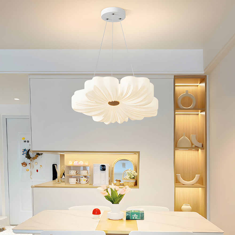 Modern White Acrylic Flower Shape LED Ceiling Lamp Flush Mount for Bedroom