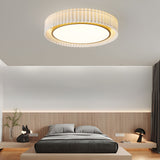 Nordic Style Pleated Fabric LED Chandelier Modern Gold Flush Mount Ceiling Light for Bedroom