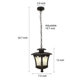 Retro Outdoor Waterproof Chandelier with Water Drop Glass Shade Elegant Hanging Light for Patio