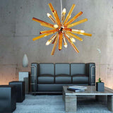 9 Light LED Modern Metal Pendant Light Fixture for Kitchen Island and Dining Areas in Gold and Gray