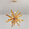 9 Light LED Modern Metal Pendant Light Fixture for Kitchen Island and Dining Areas in Gold and Gray