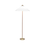 Mid Century Modern Rattan Stem Floor Lamp with Elegant Fabric Shade for Indoor Living Spaces