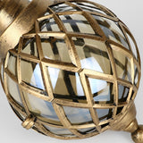 Modern Tea Glass Globe Outdoor Pendant Light Waterproof Aluminum Hanging Lantern Chandelier