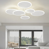Modern Nordic Round LED Flush Mount Ceiling Light Matte White Finish with 3 Step Dimming