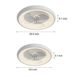 Modern Flush Mount LED Ceiling Fan with Remote 4 Speed Quiet Motor and Dimmable 3 Blade Lamp