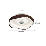20 Inch Low Profile Flush Mount Bladeless Ceiling Fan with Dimmable LED Light and Remote