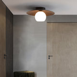 Modern Nordic Bowl Shaped LED Ceiling Light Minimalist Flush Mount Lighting for Aisle and Bedroom