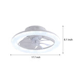 Modern White Round RGB Dimmable Flush Mount Ceiling Fan with Remote Control LED Light