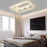 Contemporary Dimmable LED Geometric Ceiling Light Fixture in Black and Gold Finishes