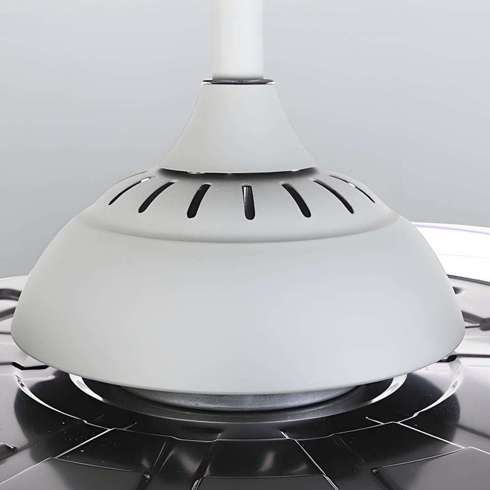 Modern Retractable Blade Ceiling Fan with 3 Color LED Light and Remote Control for Living Room