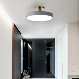 Round LED Semi Flush Mount Ceiling Light for Modern Bedrooms and Living Rooms Nordic Minimalist Fixture